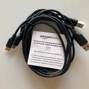 2-Pack, 6ft Long USB C Cable Fast Charge, AmazonBasics